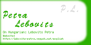 petra lebovits business card